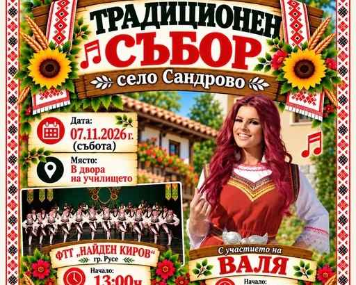 Съборът на Сандрово ще бъде на 7 ноември