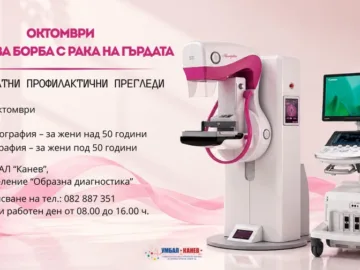 УМБАЛ „Канев“ организира безплатни прегледи за профилактика на рака на гърдата